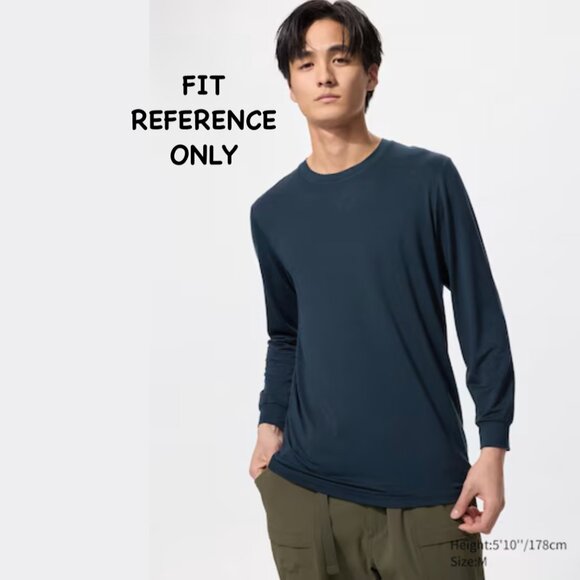 Uniqlo Heattech Lightweight Base Layer Long Sleeve Tee T-Shirt Top, M, Blue - Picture 7 of 7